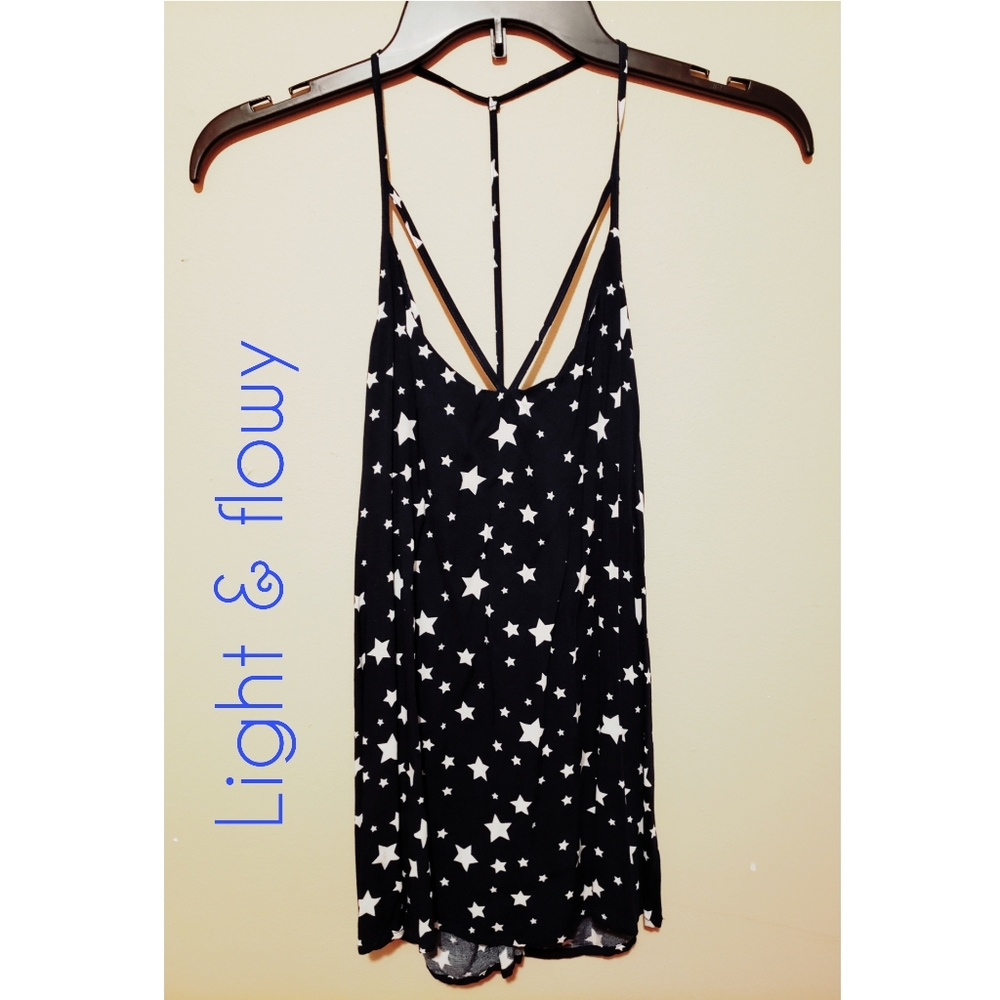 Blue Crossback Tank with Stars
